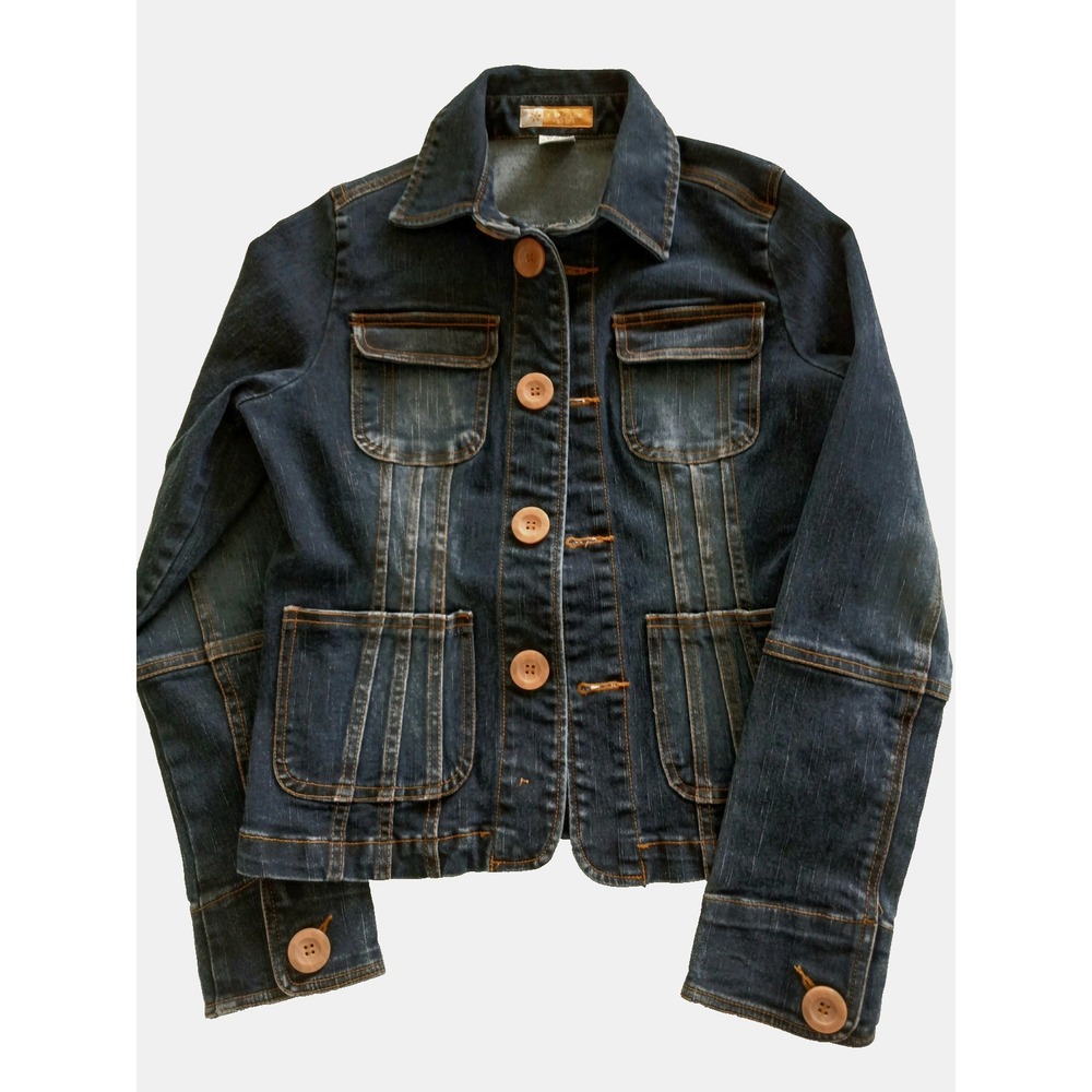 Tulle Petite Blue Retro Y2K Inspired Denim Jacket Women's Size Petite Small